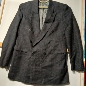 Classic Black Double-Breasted Men's Blazer